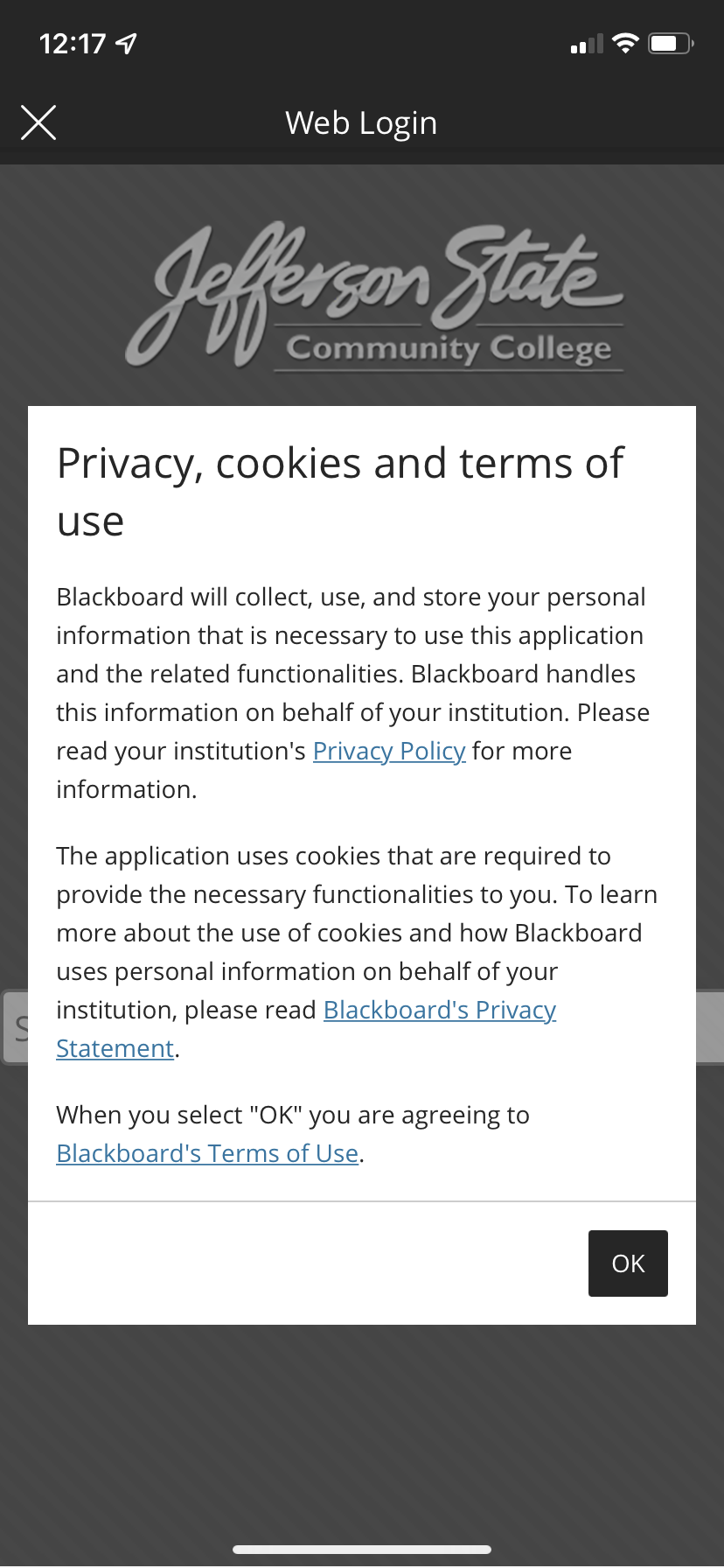 Logging into Blackboard on your phone/tablet.